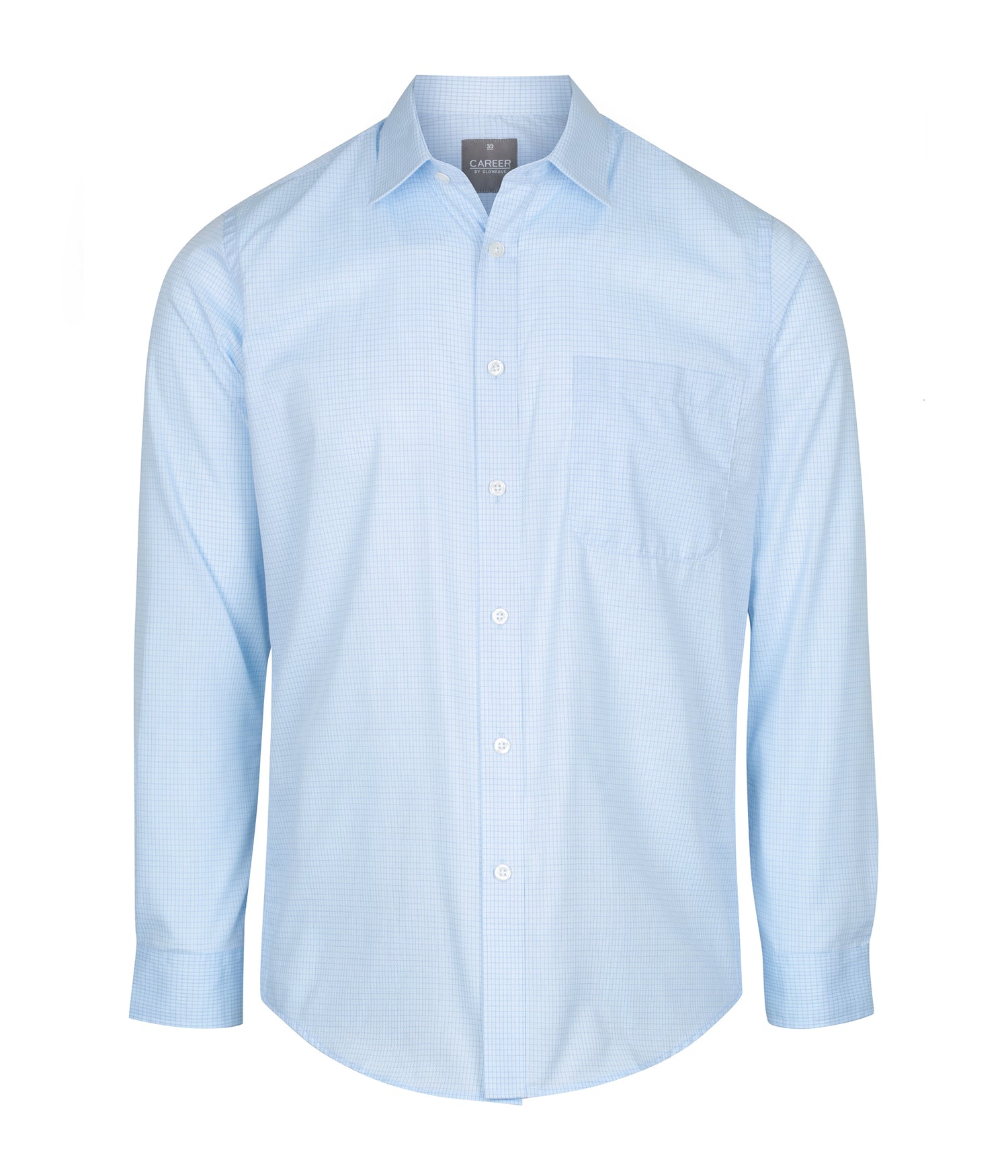 1295L Bell-Textured Mini Check Long Sleeve Shirt
