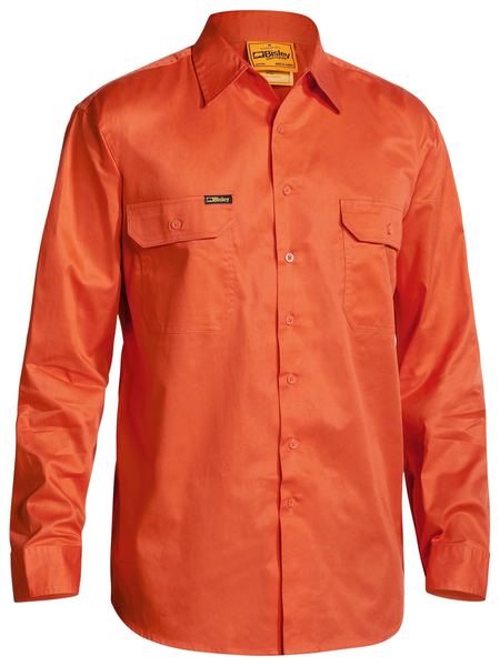 Orange Hi Vis Cool Lightweight Drill Shirt