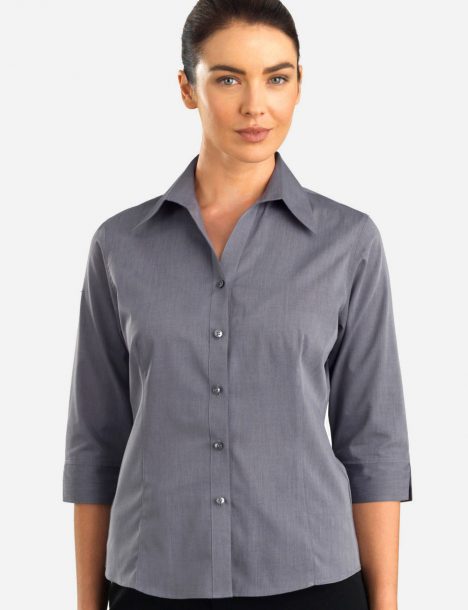 160-Womens 3/4 Sleeve Chambray