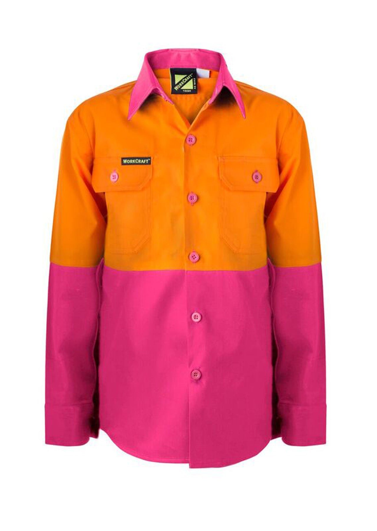 WSK127-Kids Hi Vis Shirt Long Sleeve