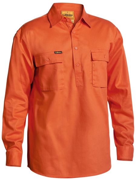 Closed Front Cotton Drill Shirt