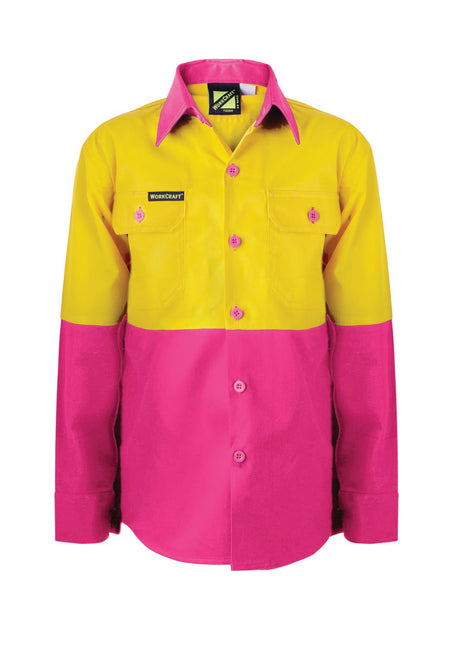 WSK127-Kids Hi Vis Shirt Long Sleeve