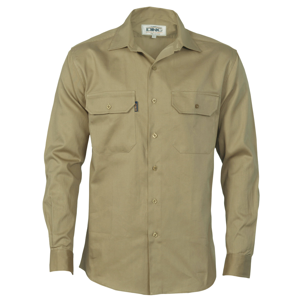 Cotton Drill Work Shirt - Long Sleeve