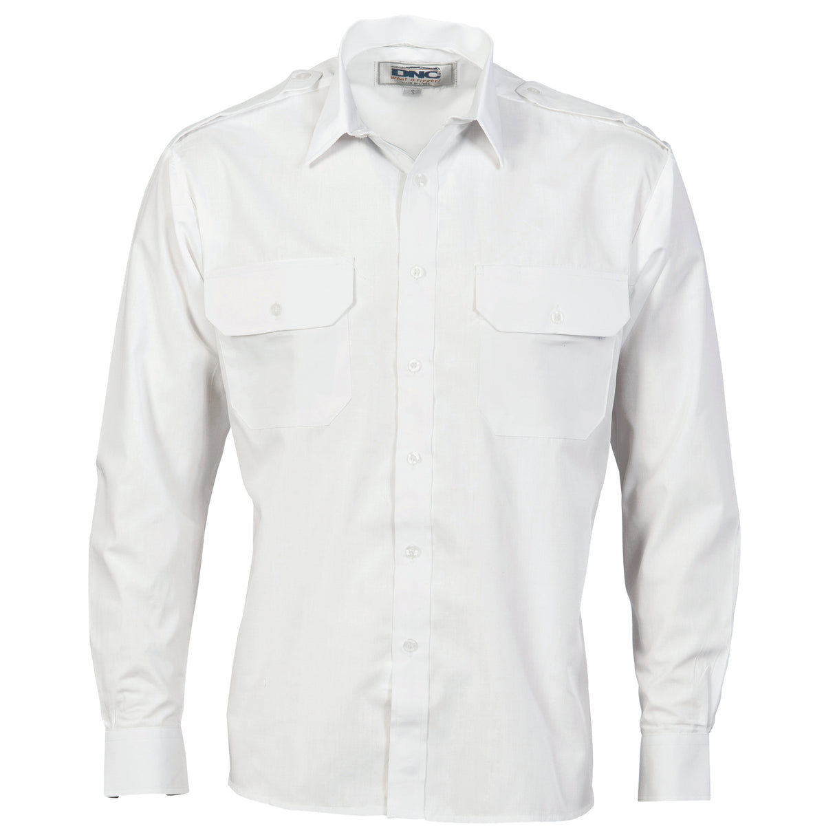 Epaulette Polyester/Cotton Work Shirt - Long Sleeve