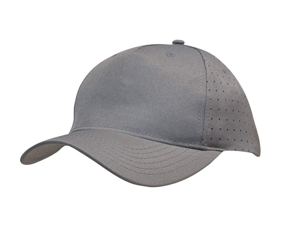 3976-Breathable Poly Twill Cap with Circle Perforations