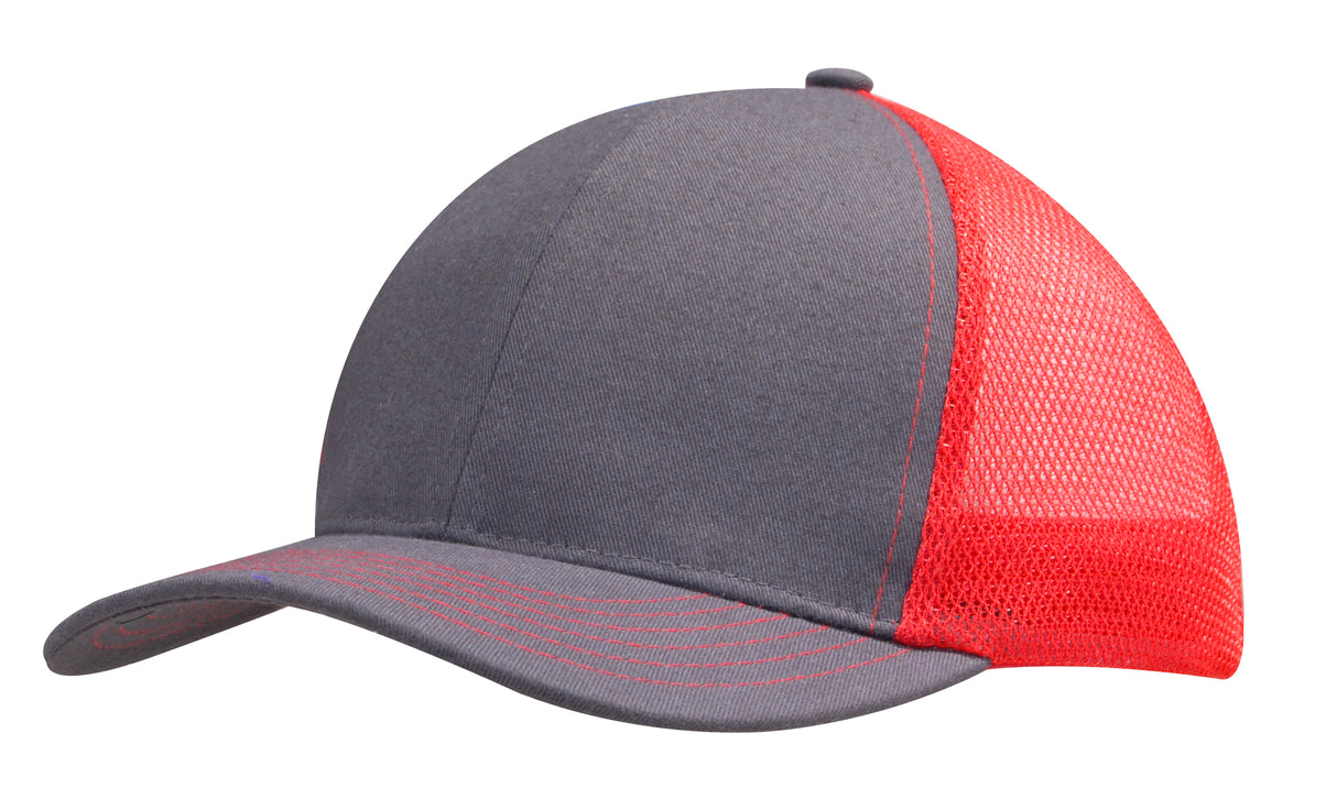4002-Brushed Cotton with Mesh Back Cap
