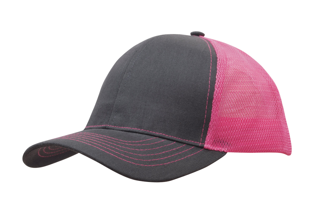 4002-Brushed Cotton with Mesh Back Cap