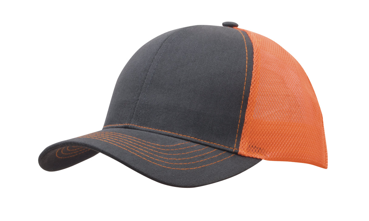 4002-Brushed Cotton with Mesh Back Cap