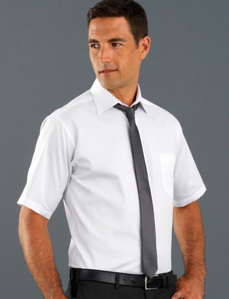 401-Mens Short Sleeve Pinpoint Oxford