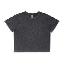 4086 - Wo's Stone Wash Heavy Crop Tee
