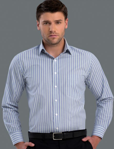 422-Mens Long Sleeve Fashion Stripe
