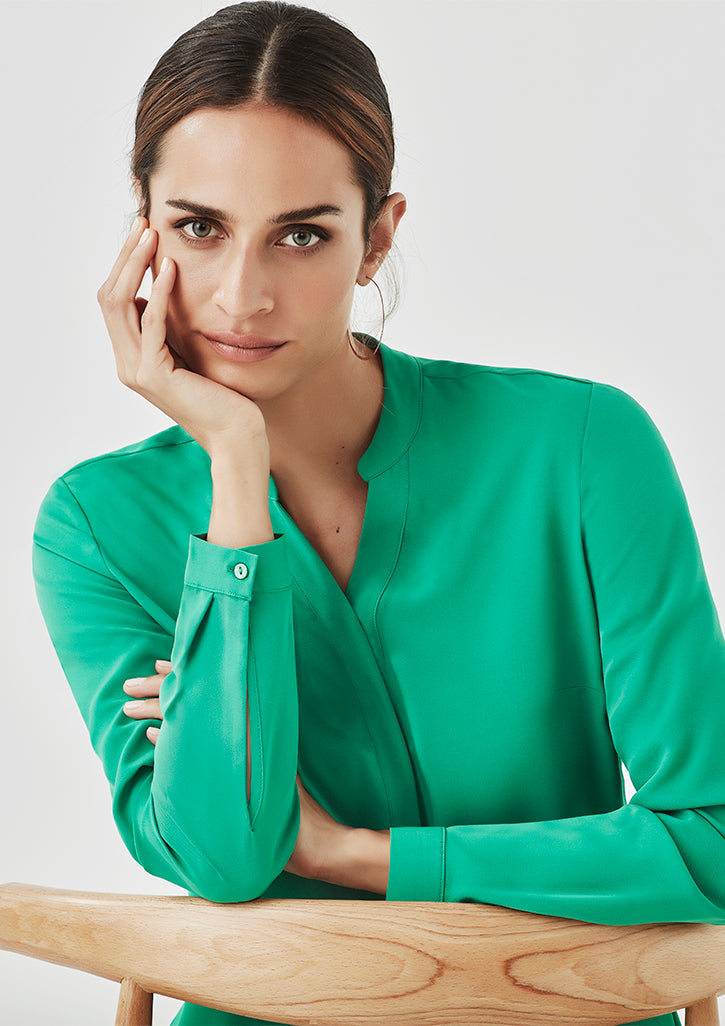 44210-Juliette Womens Plain Long Sleeve Blouse