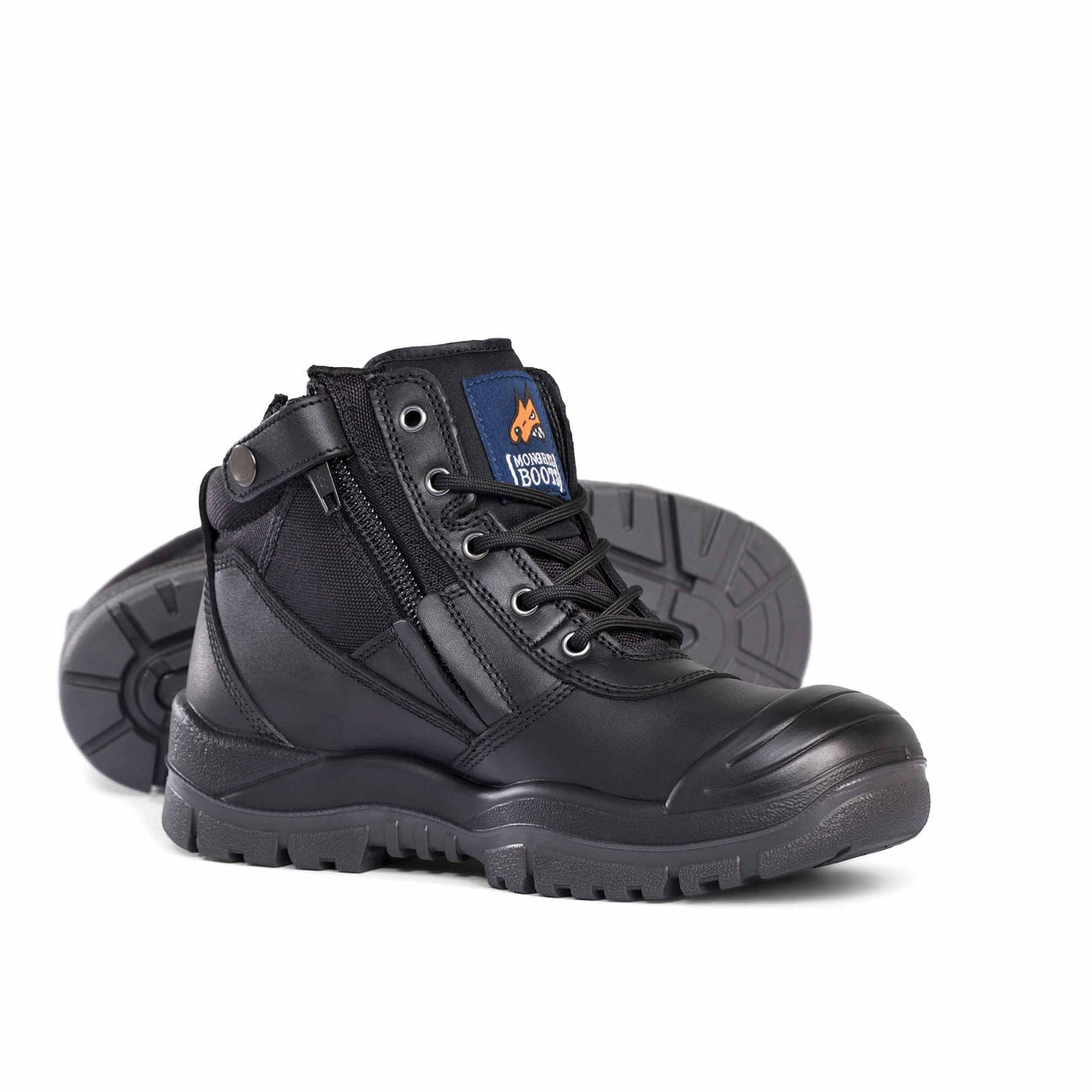 461020-ZipSider Boot w/ Scuff Cap-BLACK