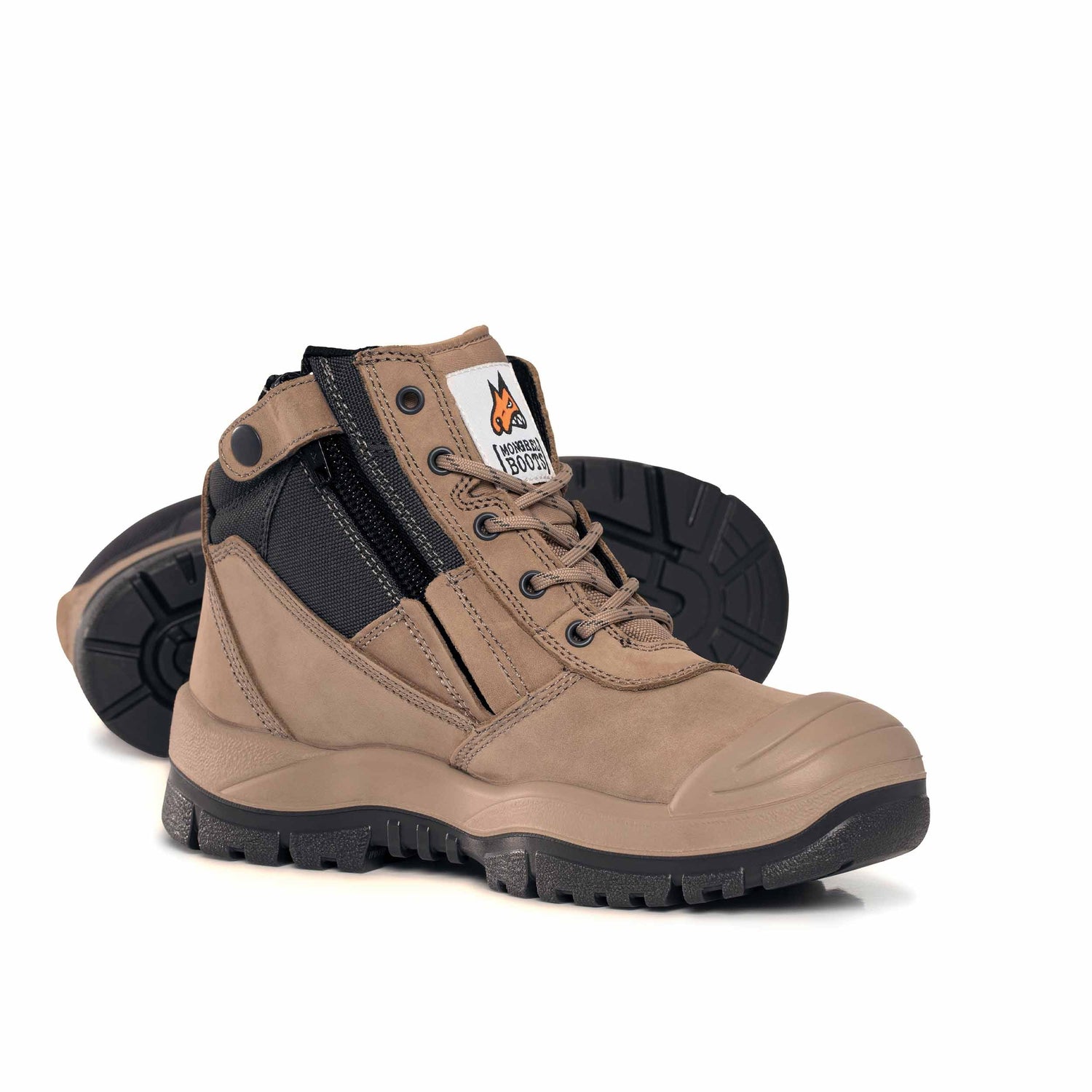 461060-ZipSider Boot w/ Scuff Cap-STONE