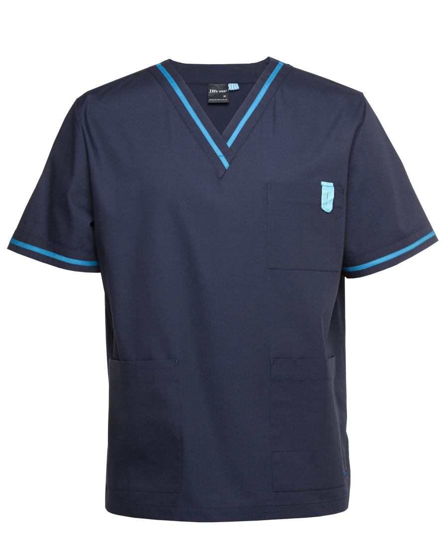4SCT-Jb'S Contrast Unisex Scrubs Top