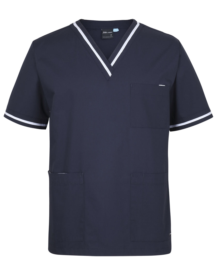 4SCT-Jb'S Contrast Unisex Scrubs Top