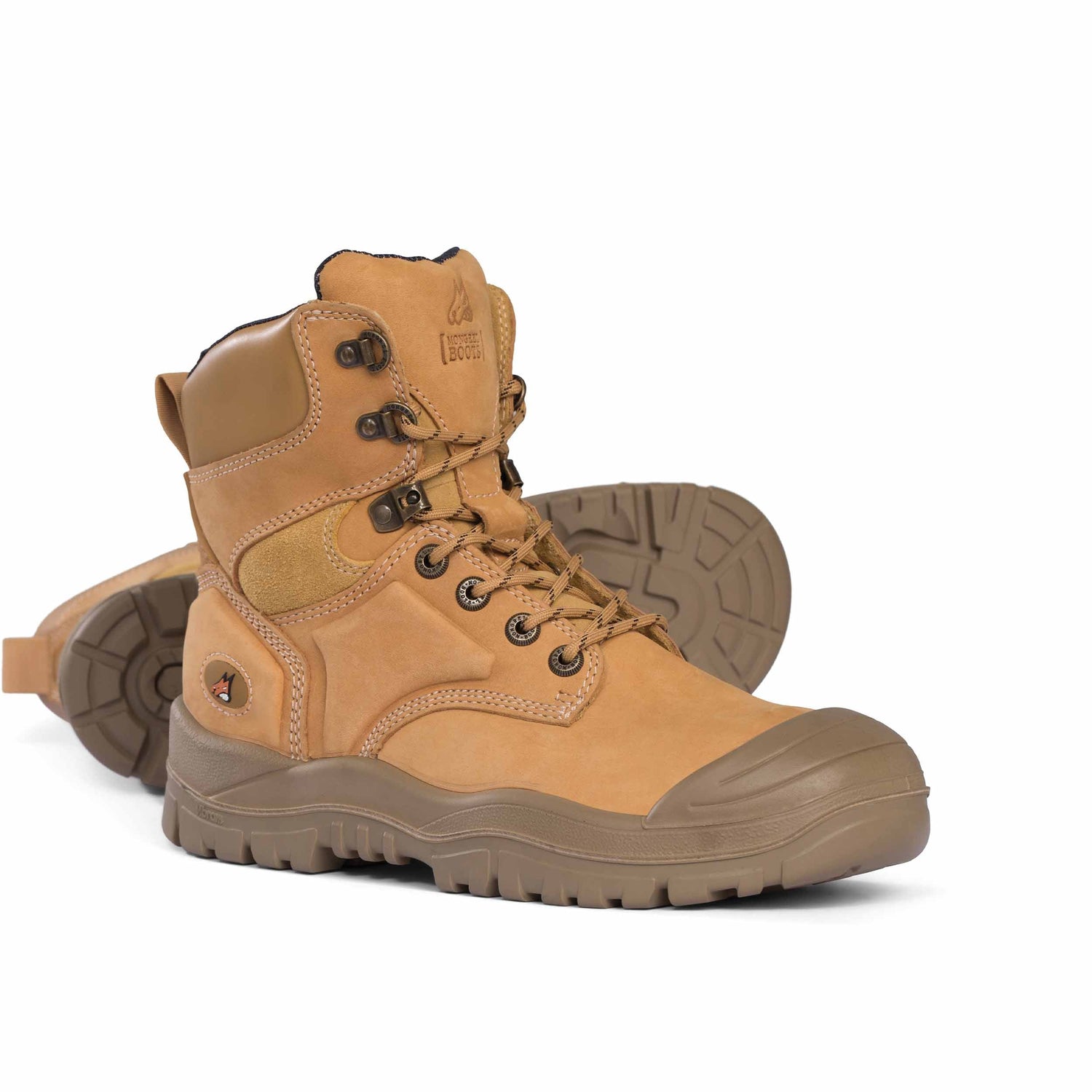 550050-High Leg Lace Up Boot w/ Scuff Cap-WHEAT
