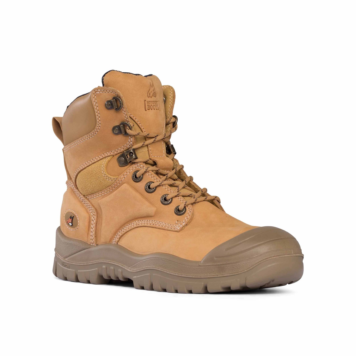 550050-High Leg Lace Up Boot w/ Scuff Cap-WHEAT