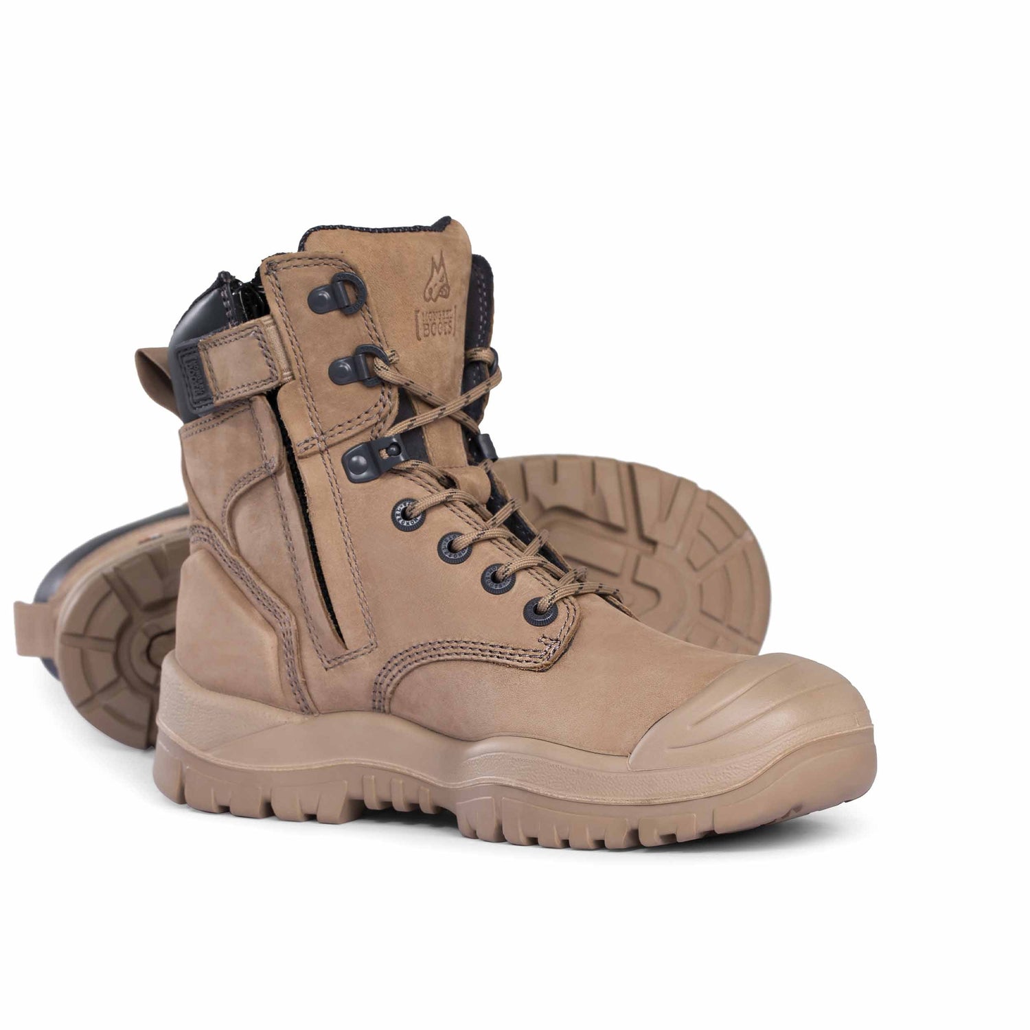 561060-Stone Mongrel Boot w/ Scuff Cap-High Leg ZipSider-STONE
