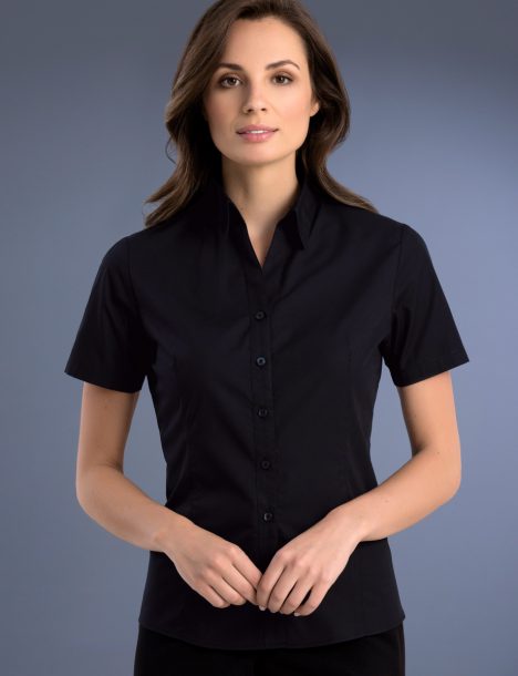 701-Womens Slim Fit Short Sleeve Poplin