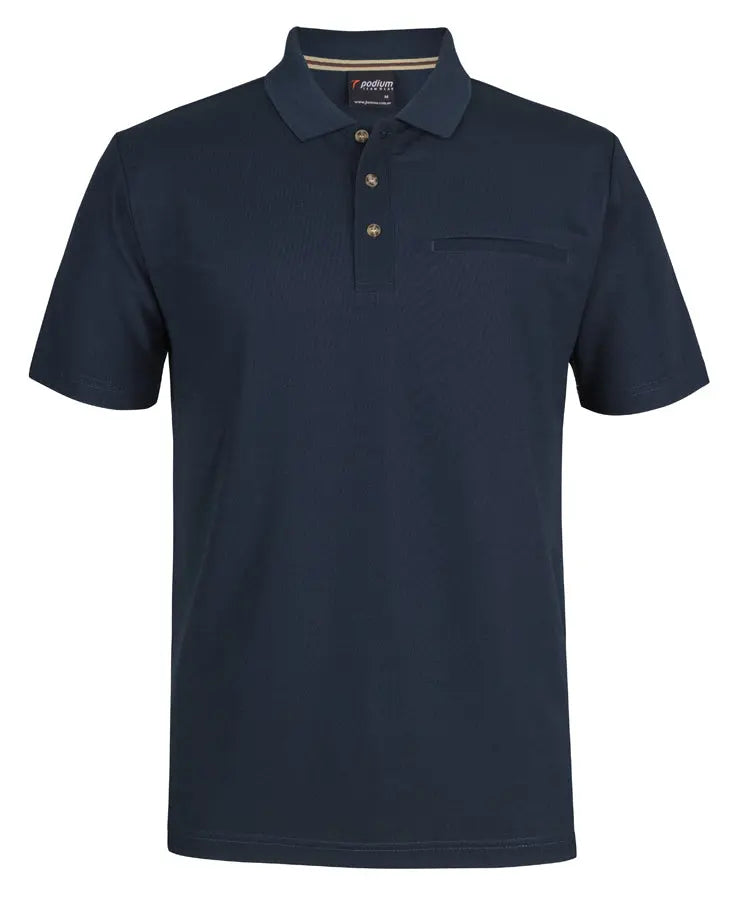 7SPR-PODIUM S/S RECYCLED POLYESTER POCKET POLO