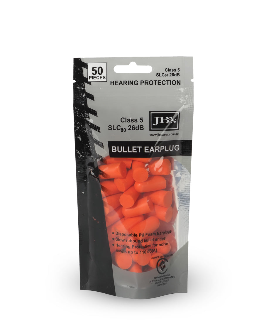 8P035-Jb'S Bullet Shaped Earplug (50 Pieces)