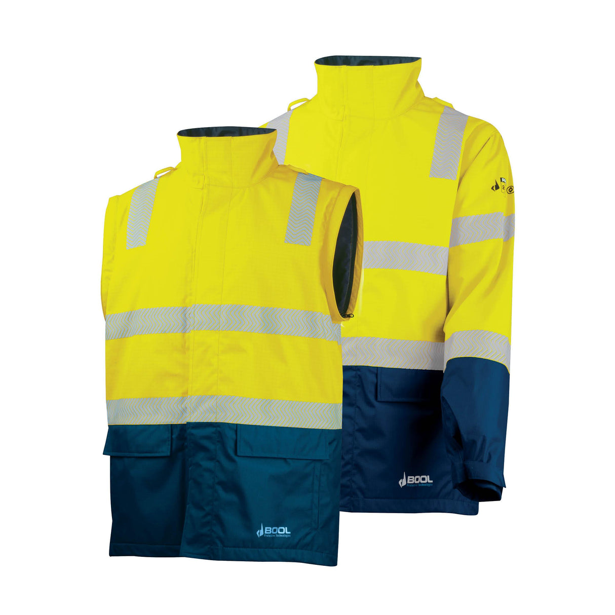 BW2340T4-FR PPE3 Hi-Vis Parka with Zip-Off Sleeves and Segmented FR Tape
