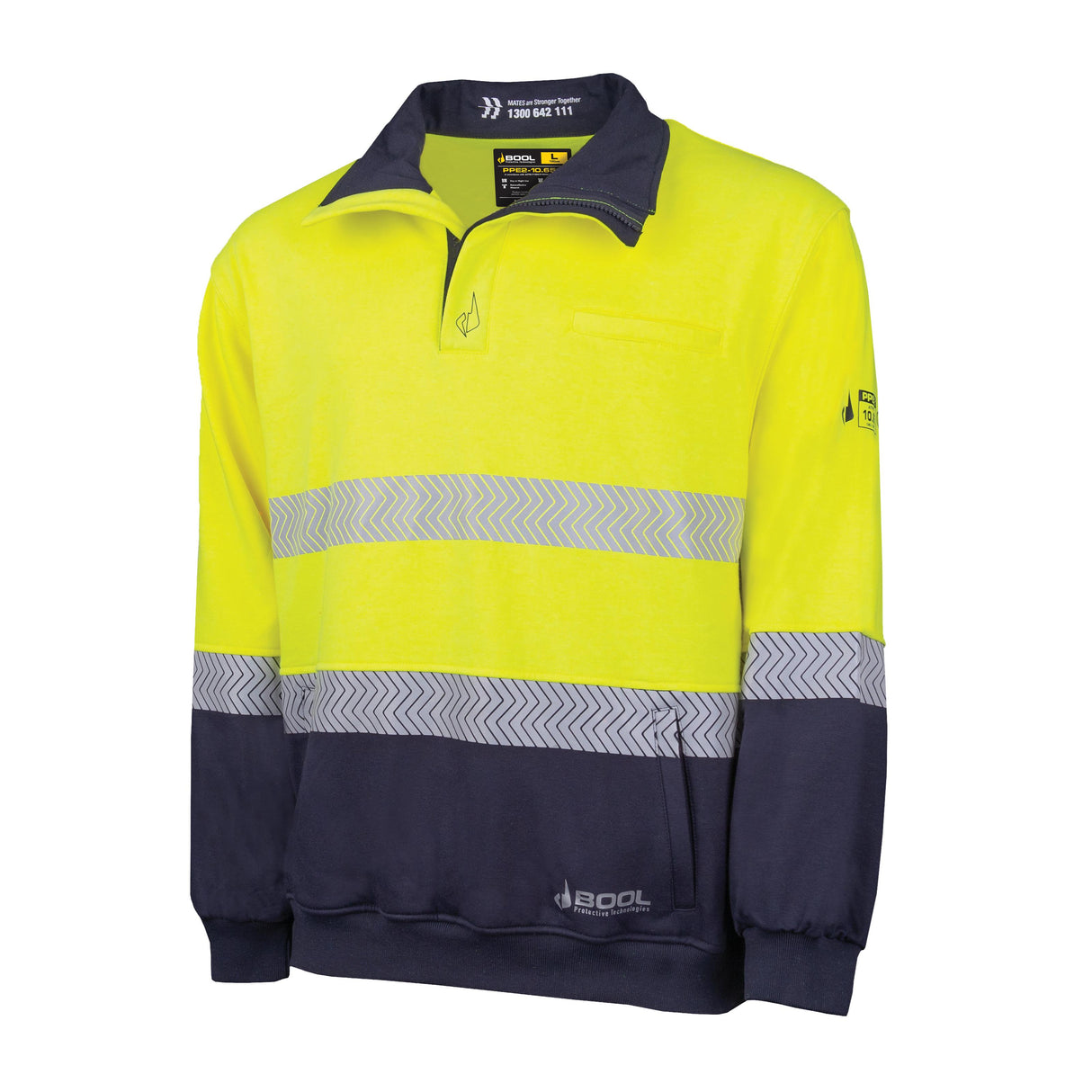 BW2350T1-PPE2 Two Tone FR Water Repellent Fleece Jumper with Segmented FR Reflective Tape