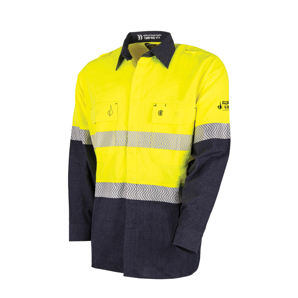 BW2505T1-Ultra-lightweight PPE1 FR Shirt with Segmented FR Reflective Tape