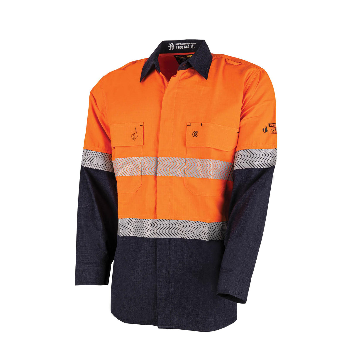 BW2505T1-Ultra-lightweight PPE1 FR Shirt with Segmented FR Reflective Tape