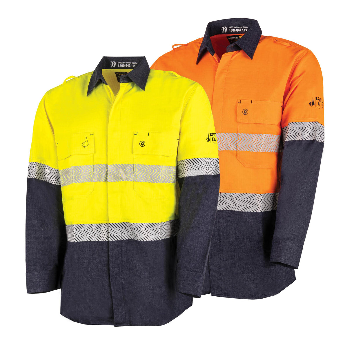 BW2595T1-Ultra-lightweight PPE2 Two Tone FR Shirt with Segmented FR Reflective Tape