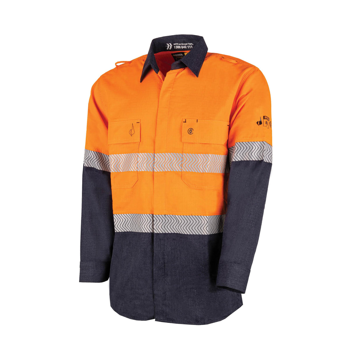 BW2595T1-Ultra-lightweight PPE2 Two Tone FR Shirt with Segmented FR Reflective Tape