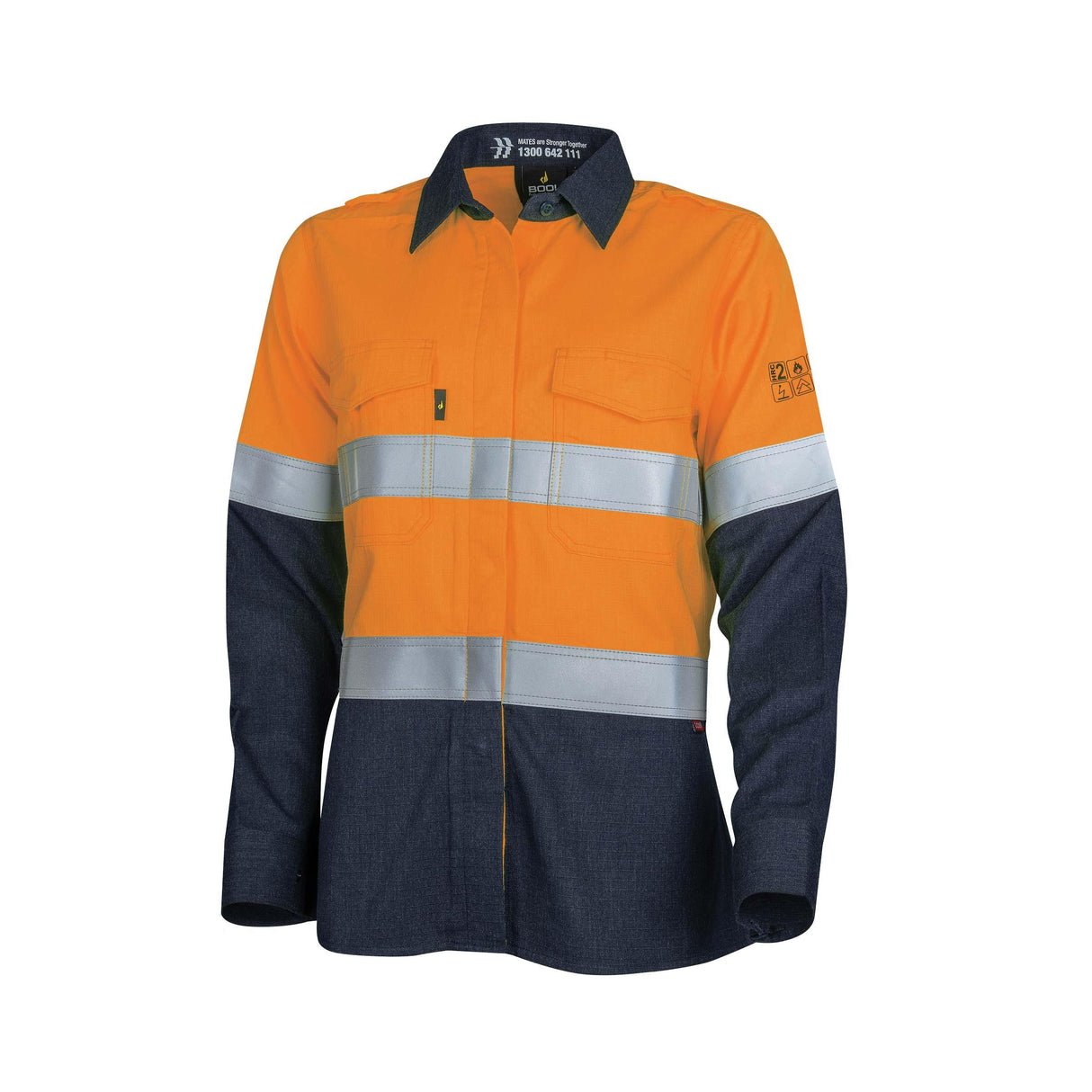 BWW2590T1-Womens Lightweight PPE2 FR Shirt with Loxy Reflective Tape