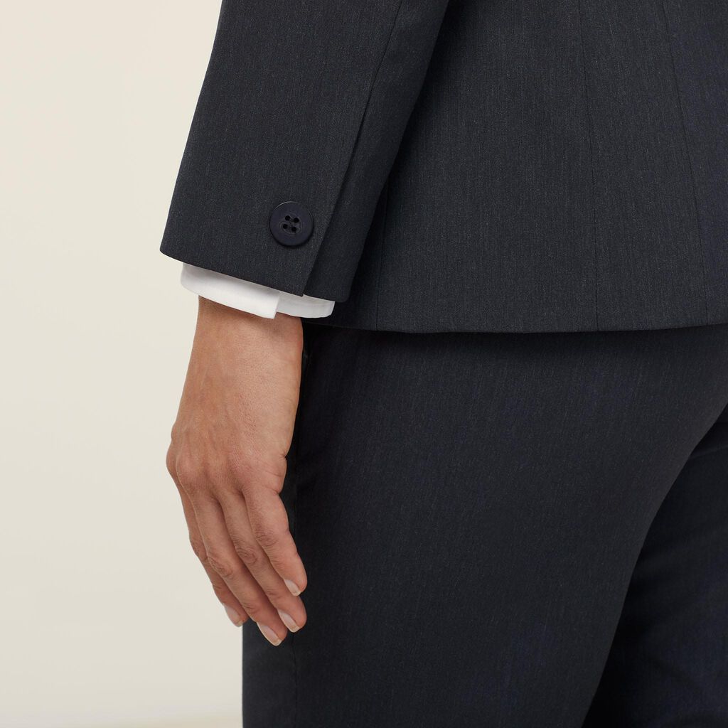 POLY VISCOSE STRETCH 1 BUTTON MID-LENGTH JACKET