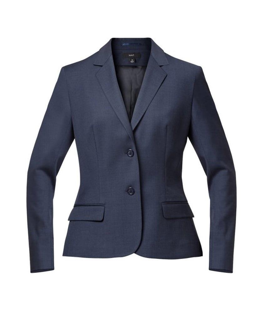 SHARKSKIN 2 BUTTON MID-LENGTH DETAIL JACKET