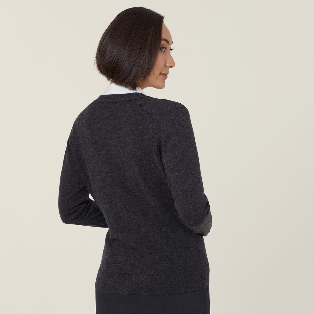 MERINO WOOL V-NECK CARDIGAN
