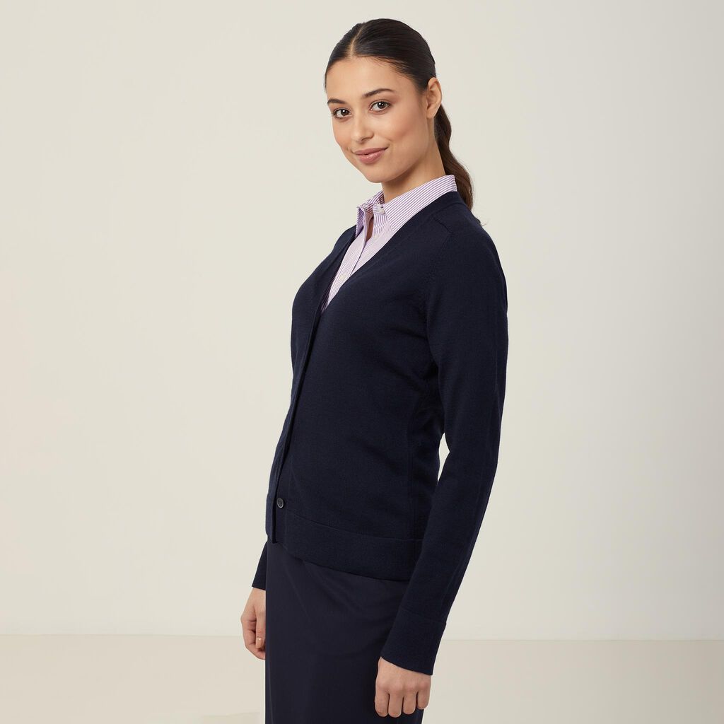 MERINO WOOL V-NECK CARDIGAN