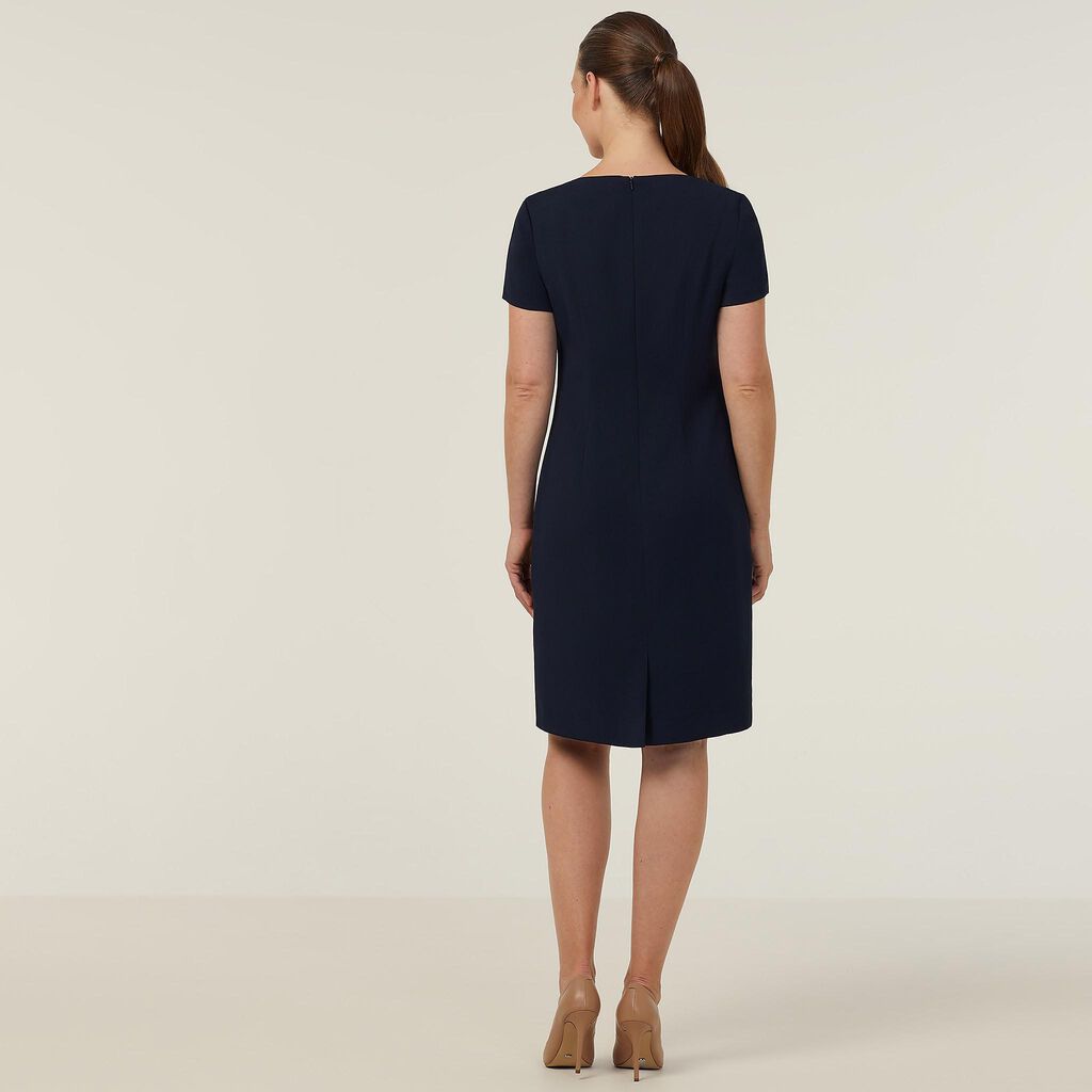 CREPE STRETCH SHORT SLEEVE DRESS