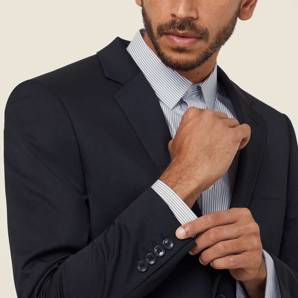 POLY VISCOSE STRETCH TWILL 2 BUTTON JACKET