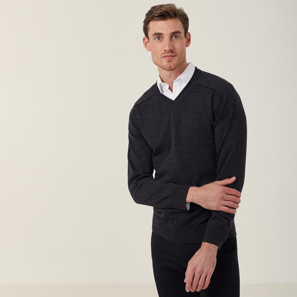 MERINO WOOL V-NECK SWEATER