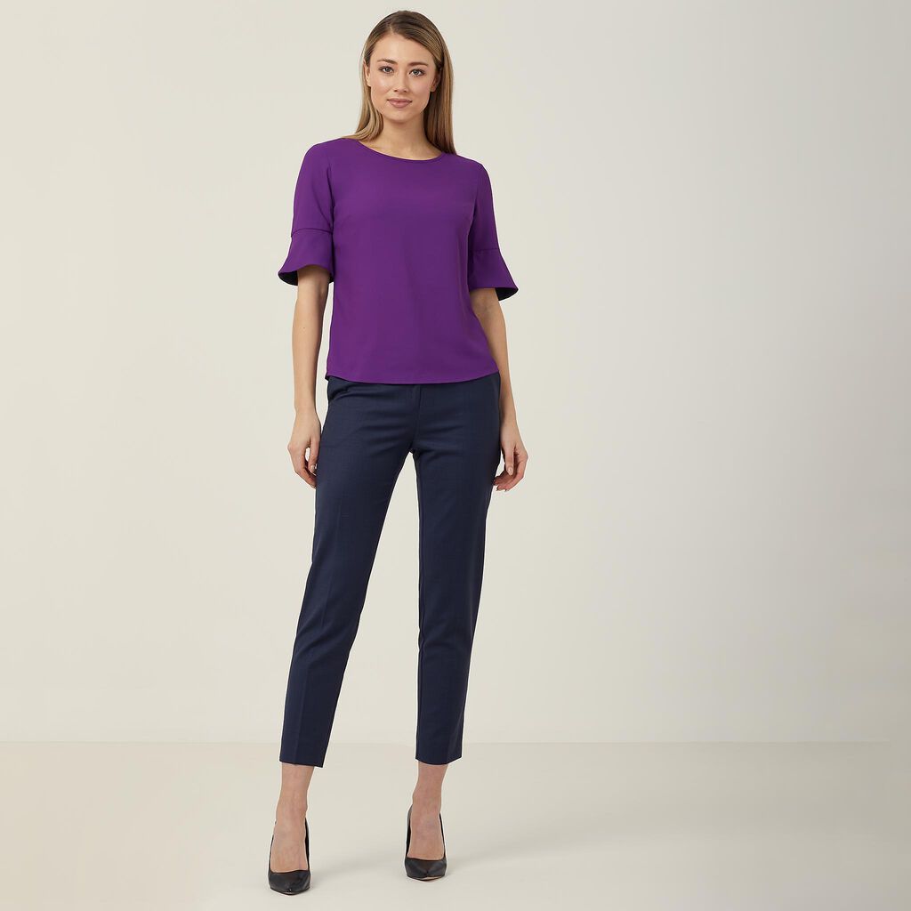 FRENCH GEORGETTE FLUTED SLEEVE TOP