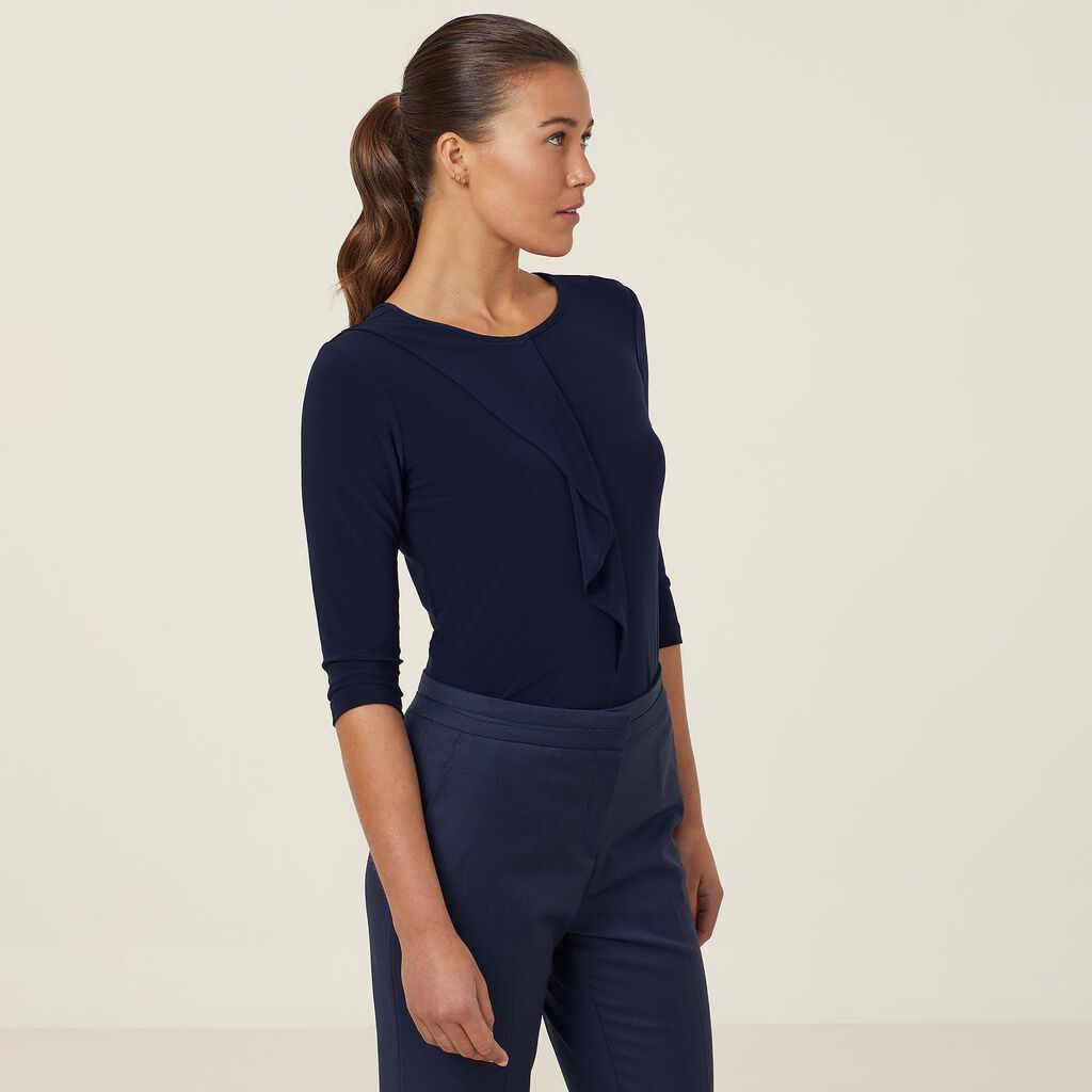SOFT JERSEY 3/4 ROUND NECK T-TOP