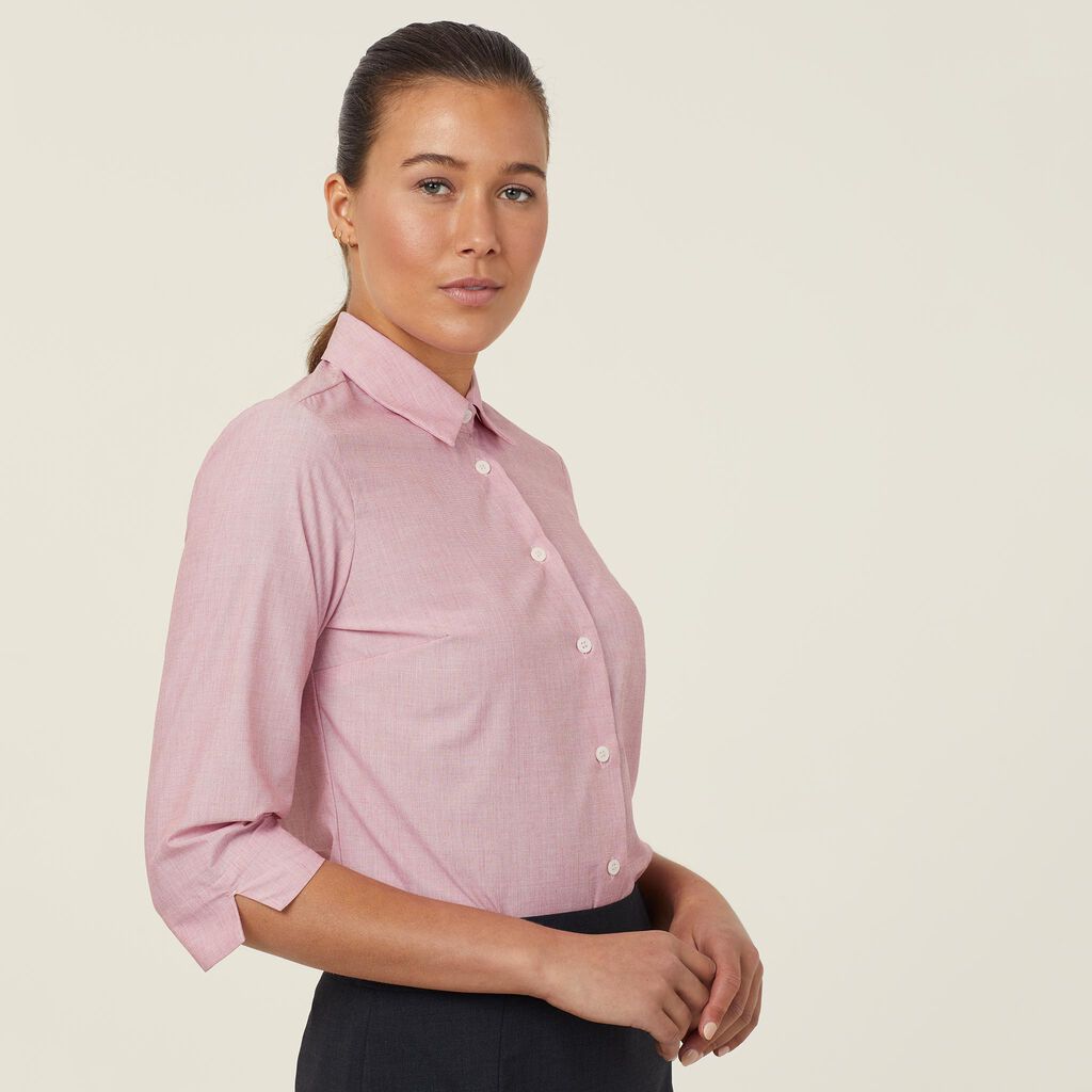 POLY COTTON END ON END 3/4 SLEEVE SHIRT