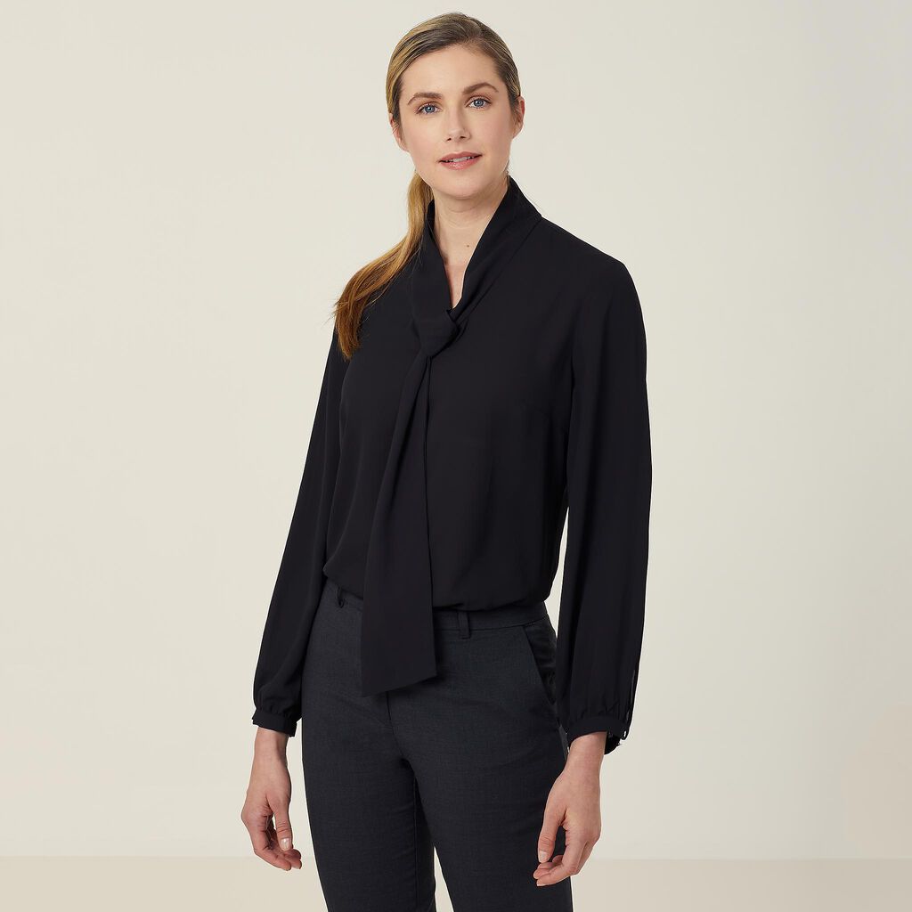 GEORGIE TIE NECK BLOUSE