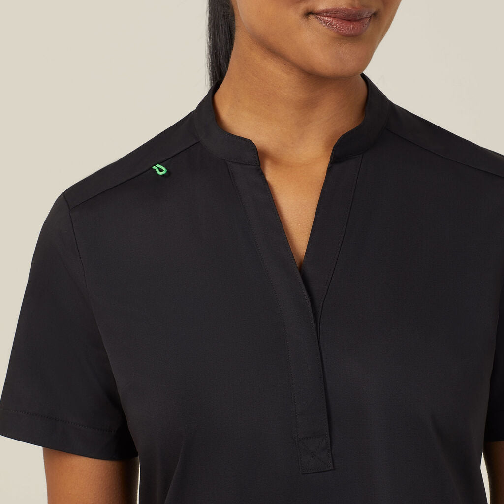 NEXT-GEN ANTIBACTERIAL ACTIVE BLACKBURN MANDARIN COLLAR SCRUB TOP