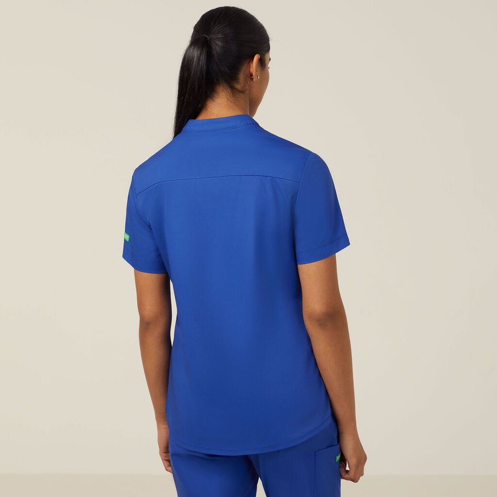 NEXT-GEN ANTIBACTERIAL ACTIVE BLACKBURN MANDARIN COLLAR SCRUB TOP