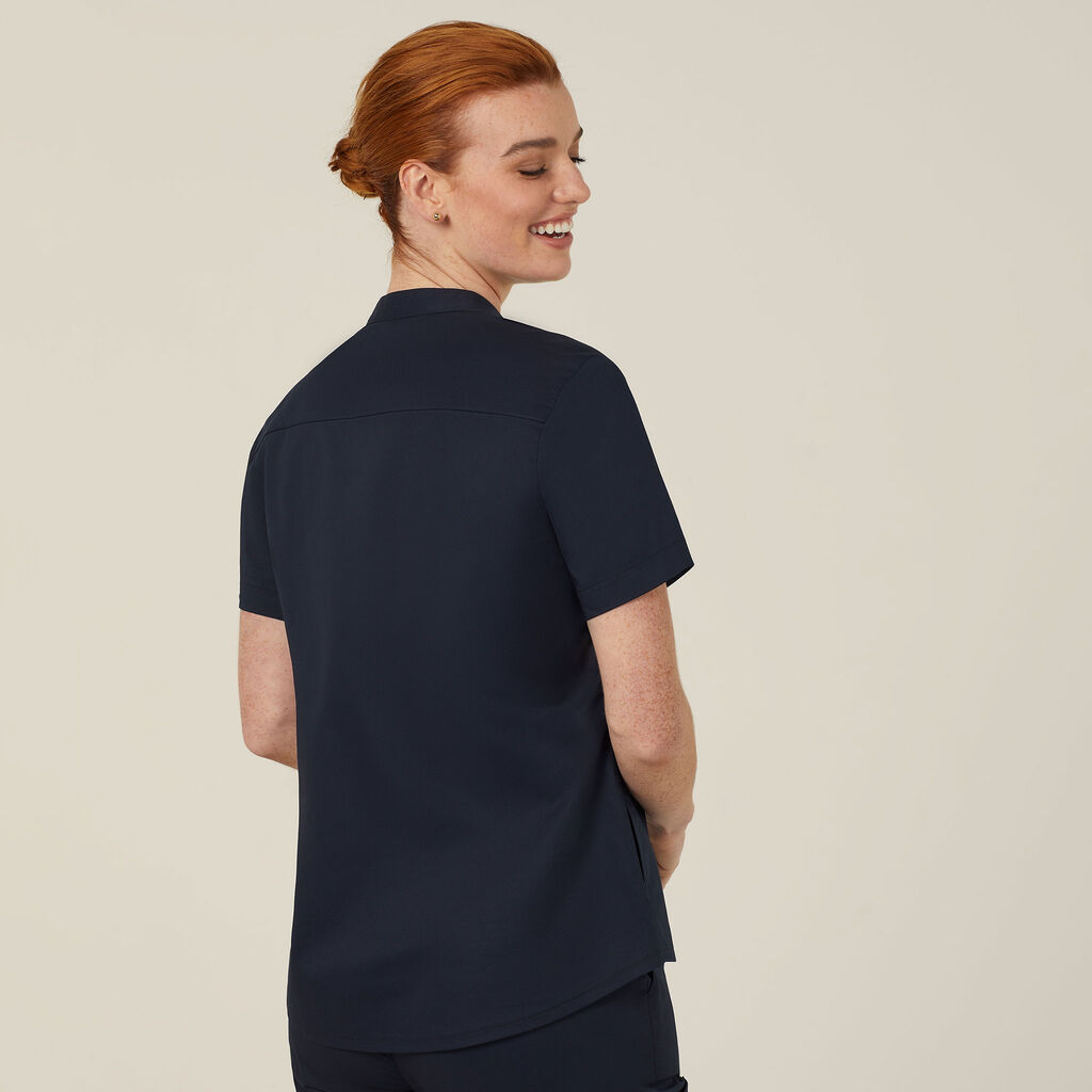 NEXT-GEN ANTIBACTERIAL ACTIVE BLACKBURN MANDARIN COLLAR SCRUB TOP