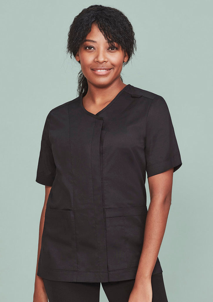 CST240LS-Parks Womens Zip Front Crossover Scrub Top