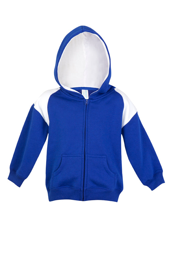 F335ZZ-Kids Shoulder Contrast Panel Hoodies with Zipper
