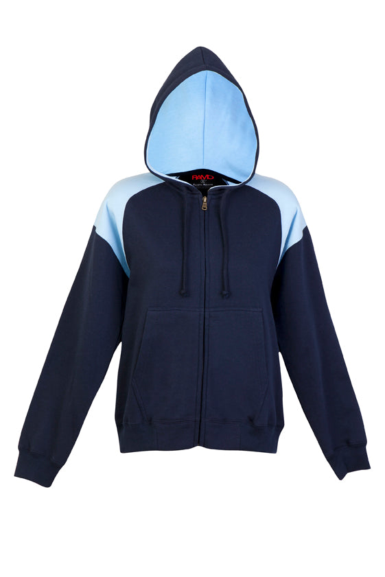 FZ33UN-Ladies/Juniors Shoulder Contrast ZIP Hoodie